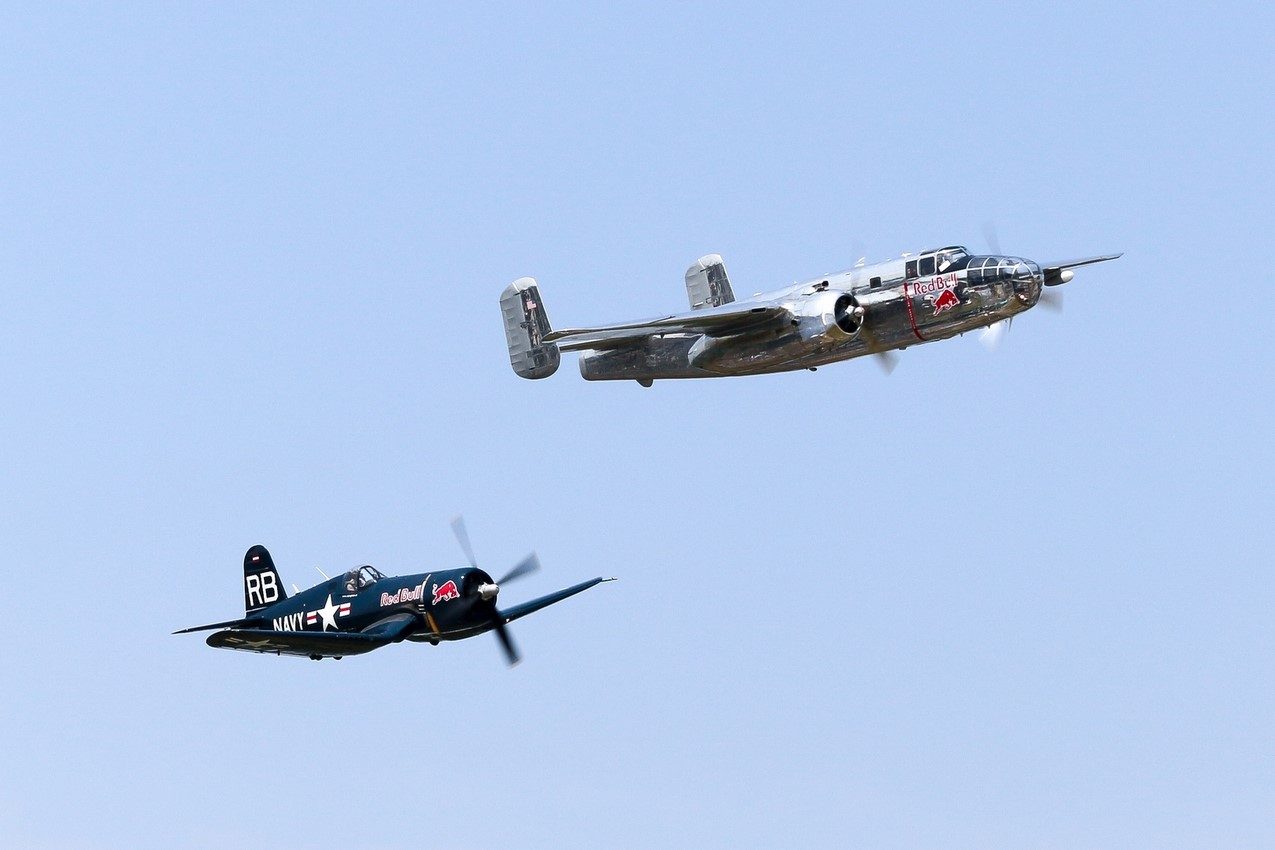 B 25 Mitchell + F4U Corsair, Bucharest International Air Show – BIAS, 2016